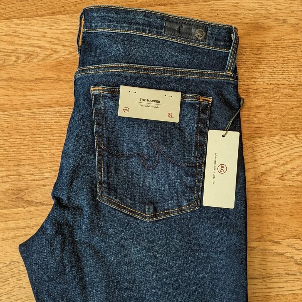 AG Adriano Goldschmied Women's Harper Straight Jean, Smitten Blue 12 NWT REV1616